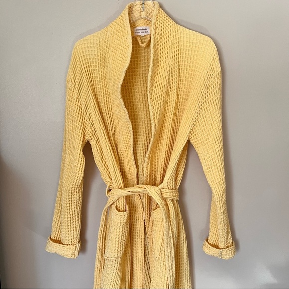 One Wednesday for Jilly Box Yellow Waffle Knit Robe - Picture 4 of 10